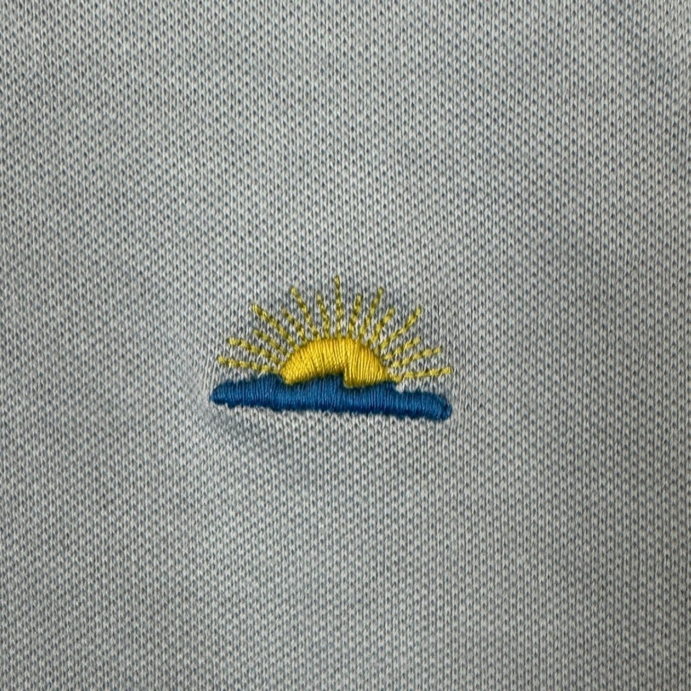 Faherty Polo Shirt Mens 2XL Light Blue Casual Rugby Short Sleeve Stretch Logo - Picture 6 of 10
